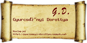 Gyurcsányi Dorottya névjegykártya